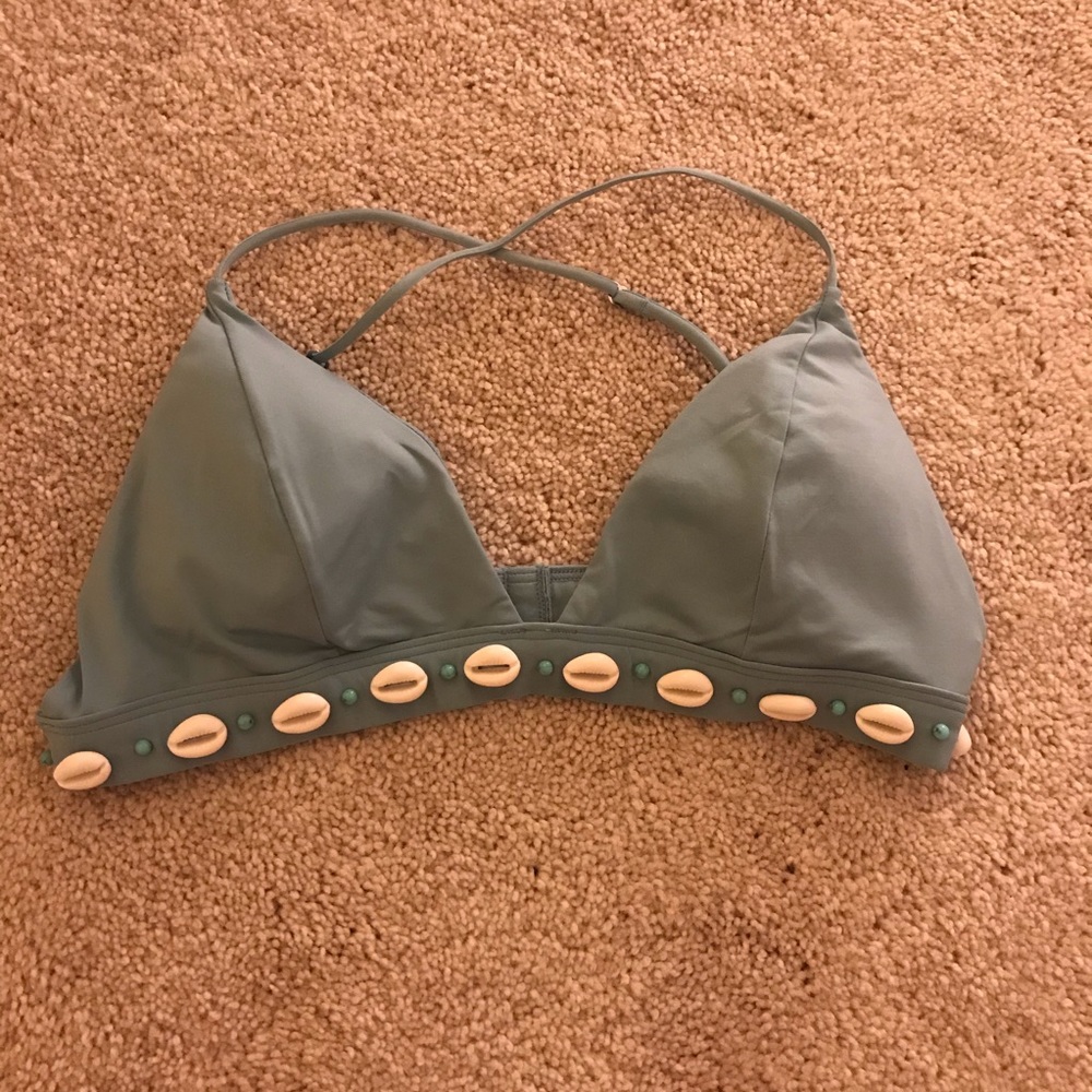 H&M turquoise shell bikini top